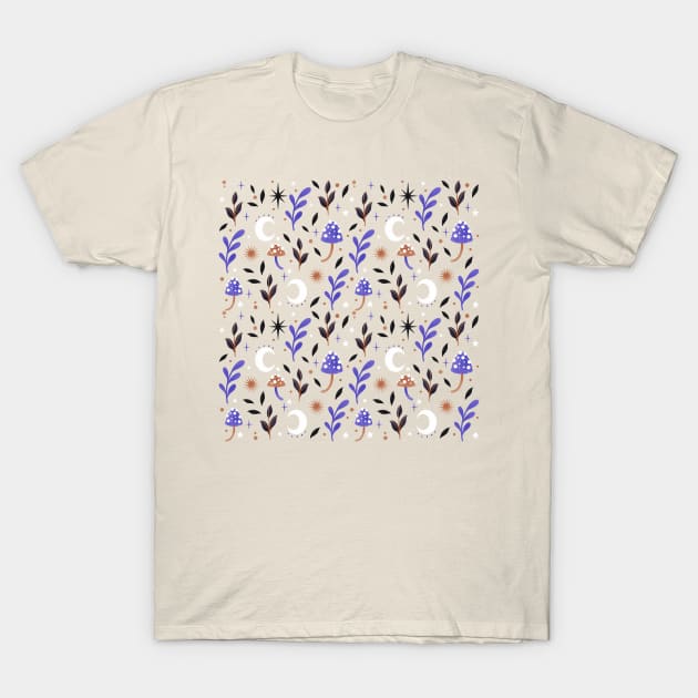 Mushroom hunter pattern T-Shirt by Tex doodles 